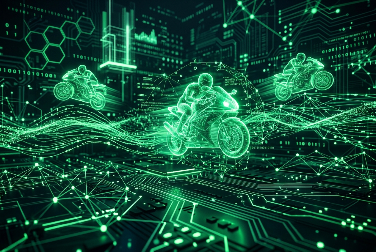 Visualisasi teknologi digital motorsport — data racing dan analisis performa