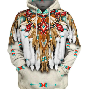 Native American Casual Indian Ethnic Tribal Pattern 3D Hoodie All Over Printed
