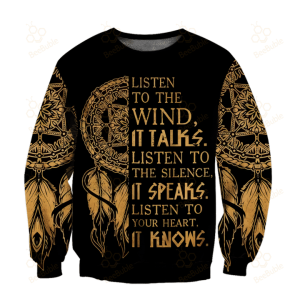Native American Dream Catcher Listen To The Wind 3D Hoodie All Over Printed
