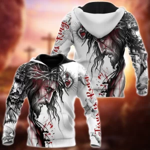Native American Jesus Is King 3D Hoodie All Over Printed