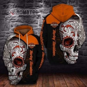 Sugar Skull Harley Davidson Motorcycles Logo 3D Hoodie All Over Print