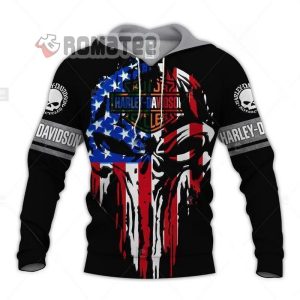 Harley Davidson Willie G American Flag Alien Skull  3D Hoodie All Over Print
