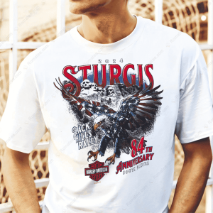 84th Rally Flag Eagle T-Shirt, 2024 Sturgis South Dakota Harley-Davidson Merch