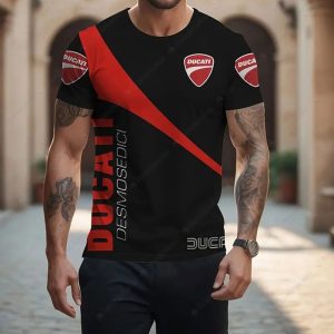 Ducati Desmosedici Racing Tee – Bold Red Stripe Graphic Shirt for Motorcycle Enthusiasts