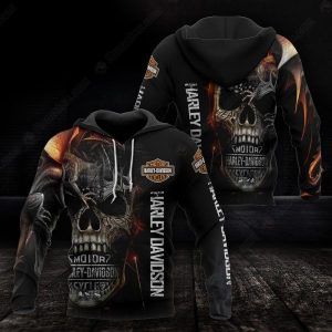 Dragon Skull Harley-Davidson Hoodie with Fierce Artwork and Bold Motorcycle Theme
